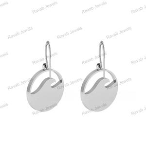 Tendance Ocean Wave Design Boucles d'oreilles pendantes semi-montantes pour femmes - Product Image 5