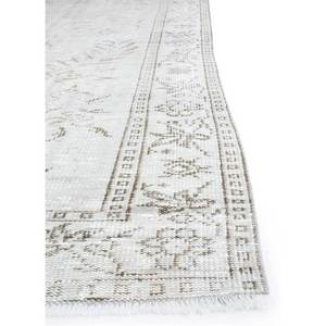 Tapis en laine noué à la main de style vintage ivoire, motif floral Pae-1507, pour usage domestique - Product Image 4