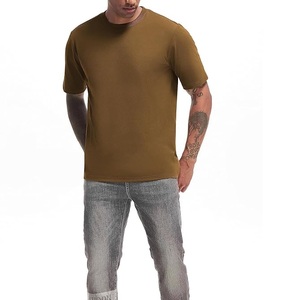 Prix de gros T-shirt décontracté à manches courtes pour hommes 100% coton Col rond Épaule Slope Neck Tape Solid Color du Bangladesh - Product Image 2