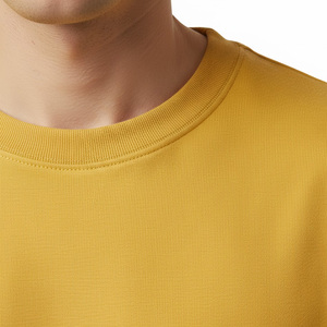 Streetwear mode respirant tissu décontracté été tenue Gym Fitness entraînement 100% coton couleur unie séchage rapide 380g maillot hommes - Product Image 6