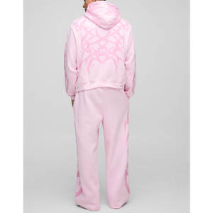 ชุดสตรีทแวร์ผู้ชายแบบซ้อนชั้น ชุดวอร์มแบบมีซิป ชุดลำลองสองชิ้น กางเกงจ็อกเกอร์ทรงบาน ชุดวอร์มทรงหลวม - Product Image 3