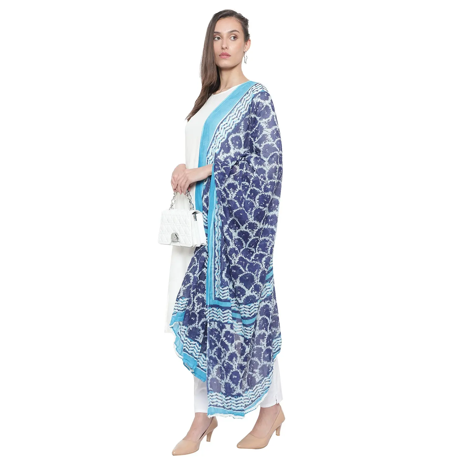 Wanita Indian Etnis Desainer Warna-warni Bordir Wanita Dupatta Mencuri Katun Linen Crepe Akrilik Polyester Georgette