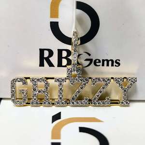 Hip Hop Jewelry <b>Mens</b> Iced Out Custom Letter Pendant 925 Sterling Silver VVS Moissanite Diamond Number Name Initial Logo Pendant - Product Image 2