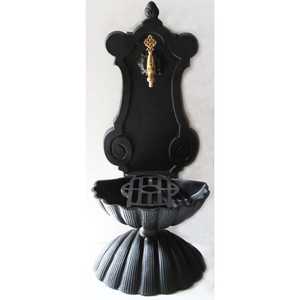 Fontaine de jardin Dorello, design classique zen shabby chic, décor artistique, alimentée par énergie solaire, étanche, robinet mural peint, fait main, Dokum - Product Image 1