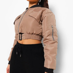 2025 tendencia mujeres Stand Collar venta al por mayor chaquetas de bombardero para mujeres de talla grande logotipo personalizado chaqueta de mezclilla de las mujeres - Product Image 3