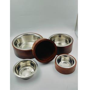 Mangeoire surélevée en bois de qualité supérieure avec bols en acier pour nourriture et eau - Product Image 1