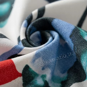 Robes décontractées en lin et coton respirant avec impression numérique, tissu léger et confortable pour les tenues quotidiennes, mode de plein air - Product Image 2