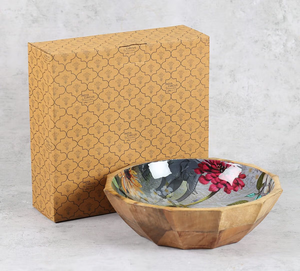 Cuenco de madera natural para servir aperitivos, ensaladas, frutas y decoración del hogar - Product Image 2