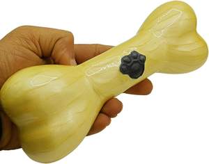 Urnas decorativas de aluminio para mascotas con forma de hueso, ataúd con marca de pata grabada a mano para cenizas de mascotas con soporte de exhibición, único (amarillo) - Product Image 5