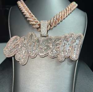 Bijoux en bus 3D brillant pour hommes personnalisés VVS Moissanite Pass Diamond Tester Iced Out Plaqué 3D Ball Pendant Charm - Product Image 5