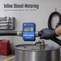 Capteur de débit de carburant DIJIANG 1/2'' DN15 filetage G, compteur de débit de carburant diesel numérique à turbine électronique à impulsions 5 à 600 L/H avec écran LCD