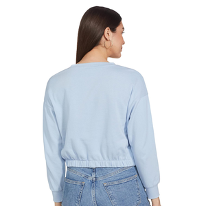 Sweat à capuche pour femme, col rond, streetwear, polaire 100% coton, logo personnalisé, vente en gros, couleur unie - Product Image 2