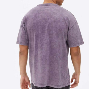 Camiseta Personalizada con Lavado Ácido, 100% Algodón, Estampado con Patrón, Lavado Ácido de Gran Peso, Estilo Vintage, Talla Grande, Camisetas Casuales para Hombre - Product Image 3