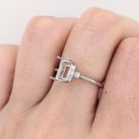Neu eingetroffen: Hochwertiger 7x5mm Smaragd-Schliff Zirkonia (CZ) Krappenfassung 925er Sterlingsilber Halbfassung 14K/18K vergoldeter Schmuck