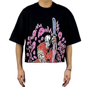 Nouveau T-shirt Homme 2024 Coupe Boxy Épaules Tombantes Streetwear Oversize en Coton Brut à Ourlet Brut et Épaissi - Product Image 4