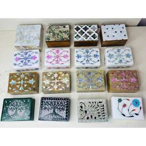 Handmade Modern Rectangle Jewelry <b>Box</b> Multi-Purpose Italian Inlay Work Soapstone Wood Marble Carving Home Decoration - Product Image 1