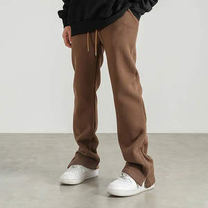 Nouveau pantalon de survêtement évasé coupe ajustée personnalisé de haute qualité pour hommes pantalon évasé vierge taille moyenne style décontracté lavé lourd pour hommes - Product Image 4