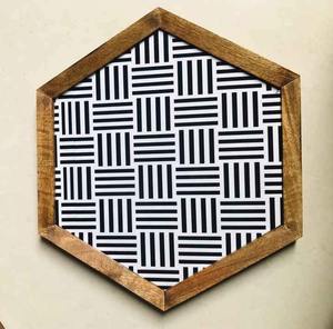 Plateau de service en bois et résine fait à la main, compatible micro-ondes, léger, luxueux, pour le Ramadan, les mariages, décoration, plateau à nourriture, plateau à café, vente en gros OEM/ODM - Product Image 3