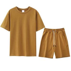 Conjunto de Verano para Hombre, Shorts Casuales con Camiseta de Manga Corta Tejida y Transpirable, 2 Piezas - Product Image 1