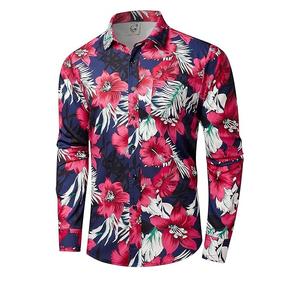 <b>Party</b> Clothes for Autumn Season Men's Slim Long Sleeve Dress <b>Shirts</b> Casual Stand Collar with Diamond Printing Breathable - Product Image 1