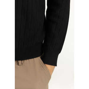 Suéter Premium Negro para Hombre, Estilo Vintage para Otoño e Invierno, Talla XXL, Corte Regular, Tejido - Product Image 3