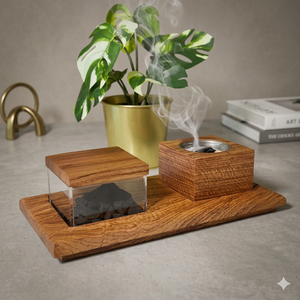 Brûleur d'encens Bakhoor en résine époxy moderne et élégant Mubkhar économique pour la décoration intérieure diffuseur d'aromathérapie pour religieux - Product Image 1