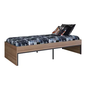 현대적인 스타일 ARTETUBE 1 인용 침대 홈 침실 가구 파티클 보드 몬타나/블랙 컬러 브라질 탑 디자인 조명 스틸 프레임