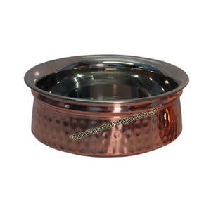 Service de table indien très vendu, ensemble de handi en cuivre et acier inoxydable, luxe élégant, plats de service pour mariage, design martelé, restaurant - Product Image 4