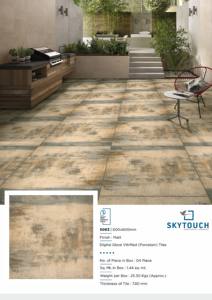 <b>Cream</b> Ivory 60x60cm Porcelain Floor Tiles Highly Durable Wooden Strip with Marble Look for Indian Usage - Product Image 6