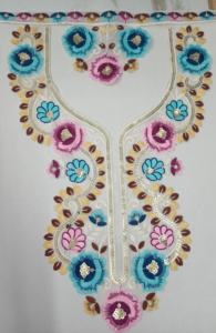 Col en filet artisanal exclusif avec broderie et paillettes brillantes pour chemisier festif saree kurti robe de cou - Product Image 6