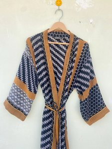 Kimono de seda Floral de talla libre para mujer, caftán de secado rápido para primavera, verano y otoño - Product Image 4