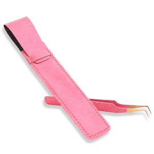 Fabricant et fournisseur en gros de pinces d'extension de cils en acier inoxydable Logo personnalisé avec pochette d'emballage - Product Image 2
