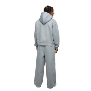 Heavyweight Cotton Fleece Zip Hoodie and <b>Jogger</b> Set <b>Men</b> Relaxed <b>Fit</b> Streetwear Tracksuit for OEM Wholesale Brands - Product Image 2