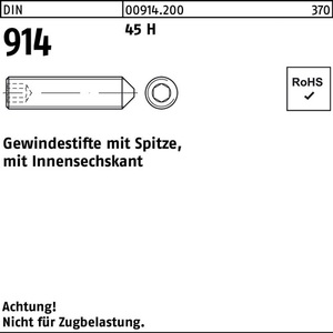 Pernos M10x 50 45 H DIN 914, 100 Piezas/Paquete, Pernos Roscados con Hexágono Interno, Estilo Puntiagudo, Tamaño del Paquete 100 - Product Image 1