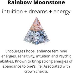 Chips de cristal de piedra lunar de pirámide de orgón hechos a mano y generador de energía de bobina de cobre para meditación de protección EMF y decoración del hogar - Product Image 5