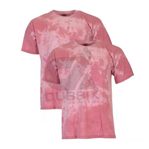 T-shirt uni délavé à l'acide, coupe classique, pour homme, en tissu épais, délavage vintage, écologique, respirant, logo personnalisé - Product Image 3