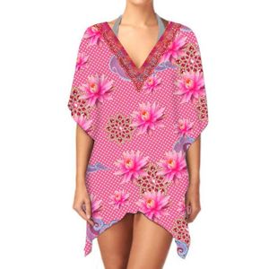 Elégante robe caftan courte pour femmes Trendy Loose Fit Sexy Summer Wear and Stylish Beachwear Perfect for Vacation Casual Outdoors - Product Image 4