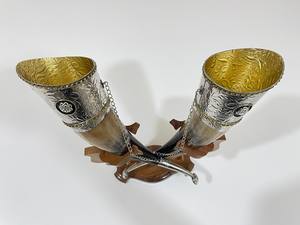 Mugs en corne pour la décoration de la maison de luxe, les plus populaires, en corne naturelle, couleur naturelle, mug à bière décoratif, bouteille en verre, design moderne - Product Image 5