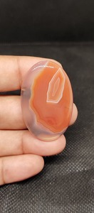 หินโมราอัญมณีทรงหลังเบี้ยลายแถบสีส้มธรรมชาติสำหรับทำเครื่องประดับใช้ปรับสมดุลพลังงาน - Product Image 2