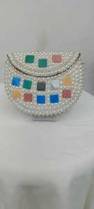 Handmade Mini <b>Mirror</b> Clutch Mosaic Silver Metal Bag Woman Unique Clutch Pearl Gold Plated Luxury Women's Wedding Creative Design - Product Image 3