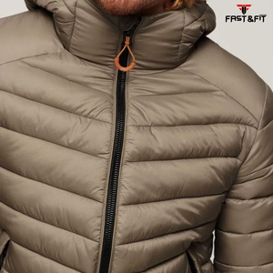 Hot Selling Men's Winter Puffer <b>Jacket</b> New Style Quality <b>Canvas</b> <b>Jacket</b> with Long Length and Stand Collar - Product Image 4