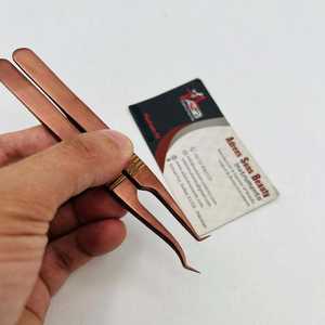 แหนบต่อขนตาสีโรสโกลด์ด้าน สแตนเลส สกรีนโลโก้ตามสั่ง จับถนัดมือ บริการ OEM - Product Image 4