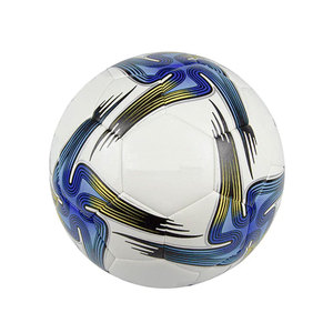 Ballon de football en cuir PU taille 5, design de machine de football pakistanais, service OEM, ballon de football laminé bicolore - Product Image 2