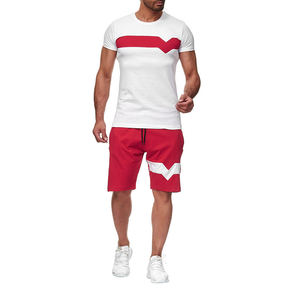Conjunto Deportivo de Verano 2024 para Hombre, Transpirable, de 2 Piezas, Estampado, 100% Algodón, Camiseta y Pantalones Cortos de Punto - Product Image 5