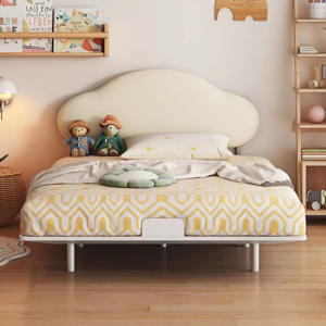 <span class=keywords><strong>Lit</strong></span> en acier au carbone ultra-fin réglable avec dossier en cuir et lumière à capteur, design moderne pour hôtel, chambre et appartement - Product Image 2