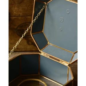 ที่จัดเก็บแก้วขอบทองแบบโบราณขัดเงาหรูหราทันสมัยเครื่องประดับแก้วปรอทมีสไตล์ปรับแต่งโลโก้ได้ตามต้องการ - Product Image 3