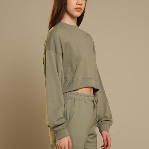 Nouveau sweat-shirt de mode solide pour femmes haut de couleur unie pour l'automne et l'hiver coupe régulière vêtements de rue - Product Image 3