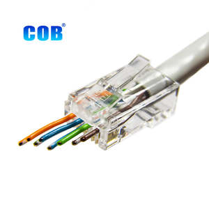 ตัวเชื่อมต่อ RJ45พลาสติกใสแบบสองง่ามประสิทธิภาพ CAT6 104EVB - Product Image 2