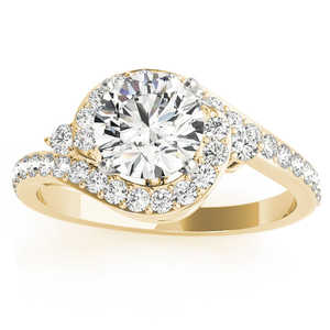 18K Yellow Gold <b>Fine</b> <b>Jewelry</b> <b>Set</b> Diamond Halo Swirl Bridal with 0.77ct - Product Image 2