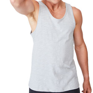 Prix usine 100% coton Gym débardeur 220gsm à séchage rapide respirant tricoté décontracté Logo personnalisé blanc plaine T-Shirt sans manches - Product Image 1